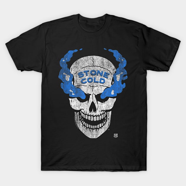 Stone Cold Steve Austin Blue Smoke Skull T-Shirt by Holman